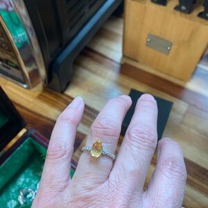 Elegant citrine color  stone.Adjustable ring